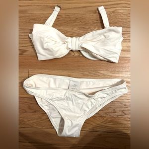 Kate Spate Bow Front strapless White Bikini set